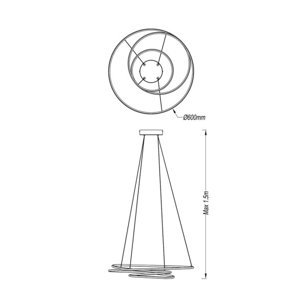 Підвісний світильник, люстра Zuma Line 5905316693128 Zephyra LED 1x35W 3000K 2300Lm IP20 чорний - фото №1