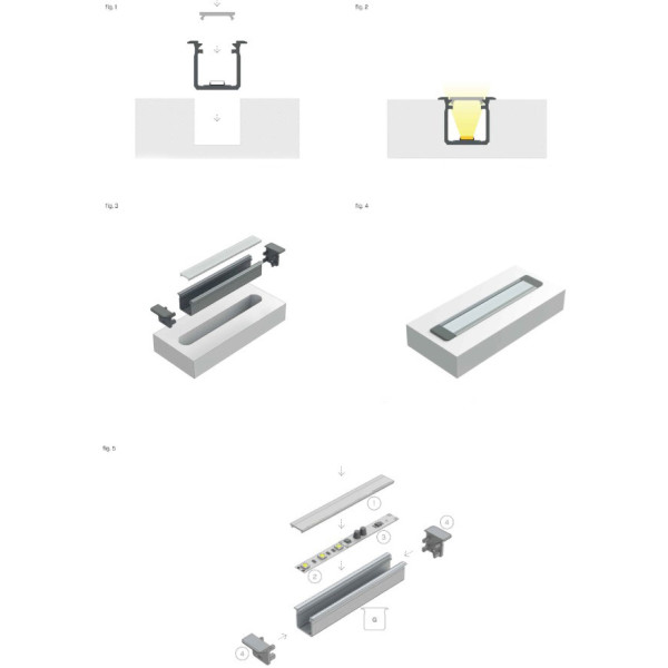 Профіль для світлодіодної стрічки Lumines G чорний - фото №3