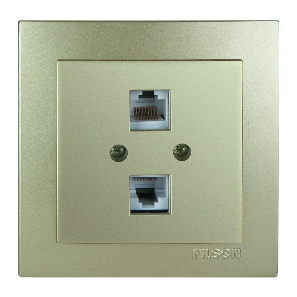 Розетка Nilson Touran золото комп'ютерна 2-на CAT6e RJ45 ( 24151047 )