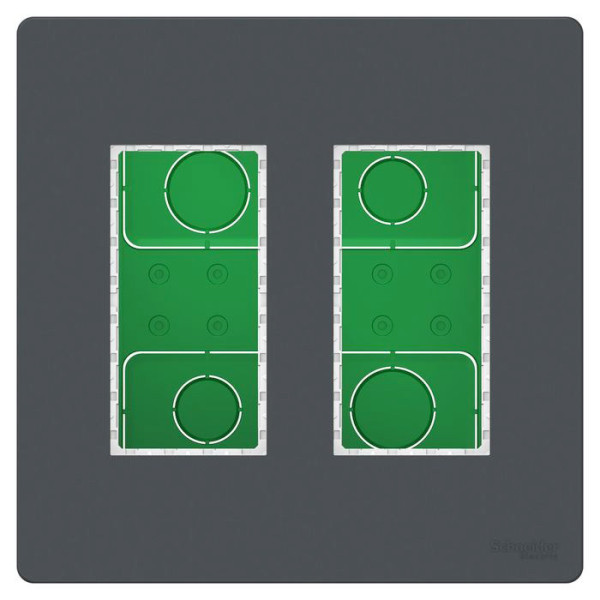 Встраиваемая установочная коробка Schneider Electric NU172454 Unica System+ 2х2 (антрацит) - фото №1