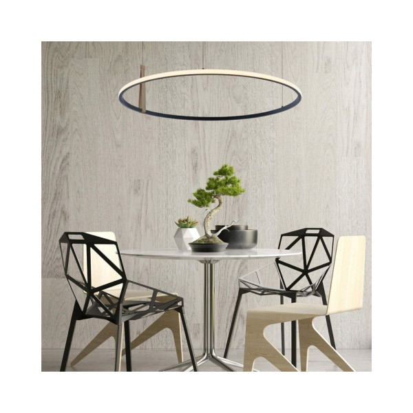 Подвесной светильник, люстра Zuma Line 22808-WOOD Wood Claud Led 1x42W 3000K/4000K/6000K 1750Lm IP20 Черный - фото №1