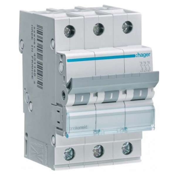 Автоматичний вимикач Hager MCN306 6кА C 6A 3P