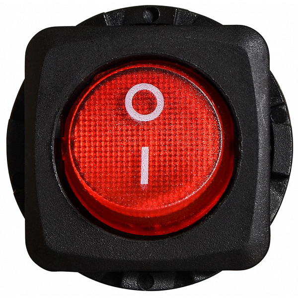 Перемикач Аско-Укрем KCD1-7-101N R/B (0-I) круглий червоний (A0140040093) - фото №1