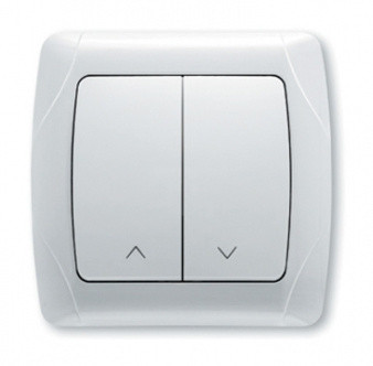 Перемикач 2-клавішний для керування жалюзі, білий Carmen