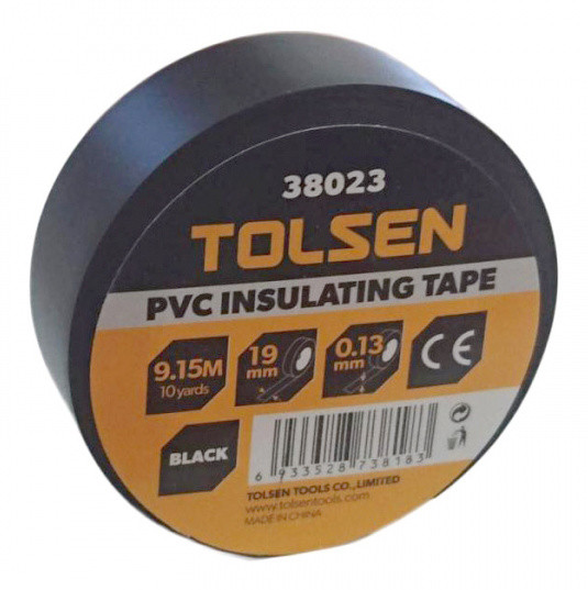 Черная изоляционная лента Tolsen 38023 19ммх9,2м 0,3мм - фото №1