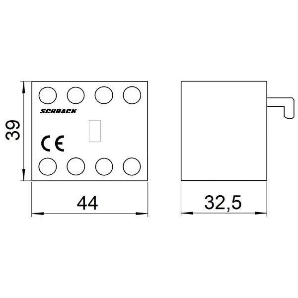 Додатковий фронтальний контакт Schrack LZZCH031 3НO+1НЗ для Cubico Classic - фото №2