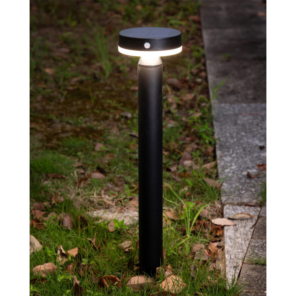 Вуличний світильник на сонячній батареї Goldlux 329790 Gwinea LED 1x4,5W 4000K 400Lm IP44 чорний - фото №1