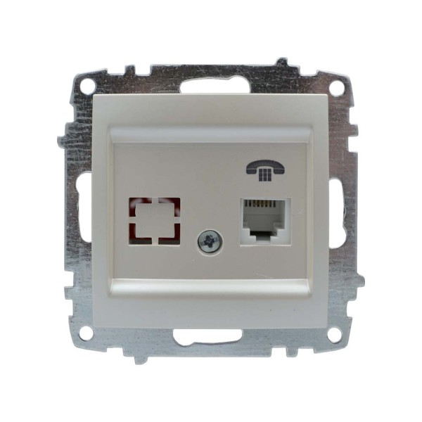 Розетка ELBI ZENA Silverline жемчужина телефонная без рамки ( 609-012500-221 )