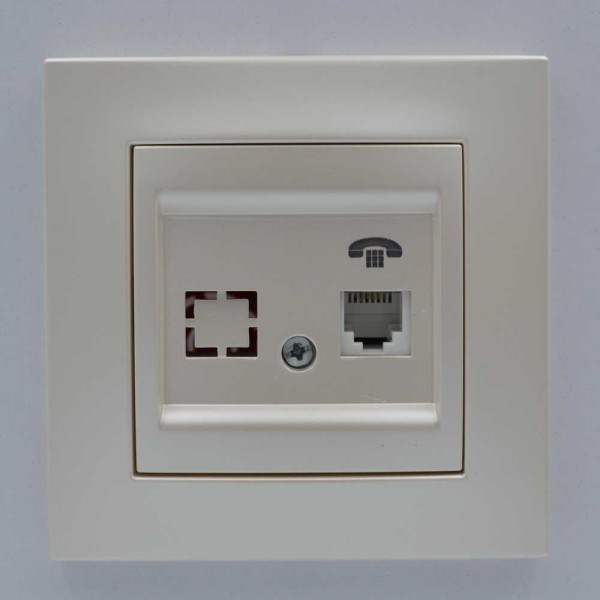 Розетка ELBI ZENA Silverline жемчужина телефонная без рамки ( 609-012500-221 ) - фото №1