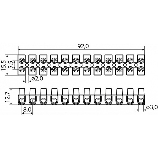 Клемна колодка Аско-Укрем ЕМ W(U) 4мм² 3А біла (U0130040028) - фото №3