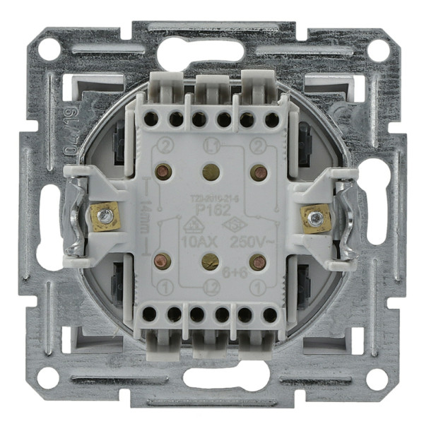 Перемикач 2-клавішний без рамки алюміній Asfora, EPH0600161 - фото №3