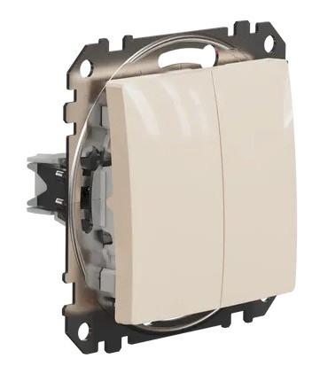 Двоклавішний перемикач Schneider Electric Sedna Design & Elements бежевий SDD112108 - фото №1