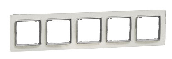 П'ятипостова рамка Schneider Electric Sedna Elements штучне біле скло SDD360805