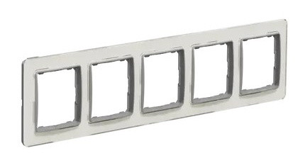 П'ятипостова рамка Schneider Electric Sedna Elements штучне біле скло SDD360805 - фото №1