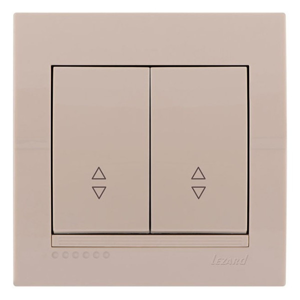 Выключатель проходной 2-кл., кремовый, Deriy, Lezard