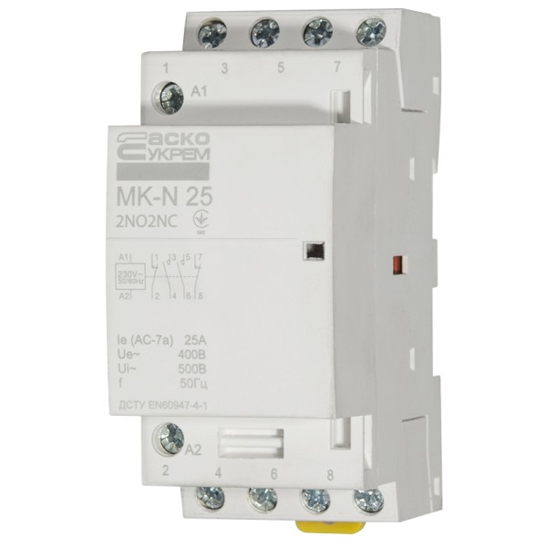 Модульный контактор Аско-Укрем MK-N 4P 25A 2NO+2NC (A0040030030) - фото №3