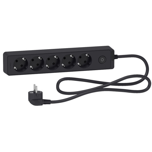 П'ятимісний подовжувач Schneider Electric ST9451B (1,5м) чорний
