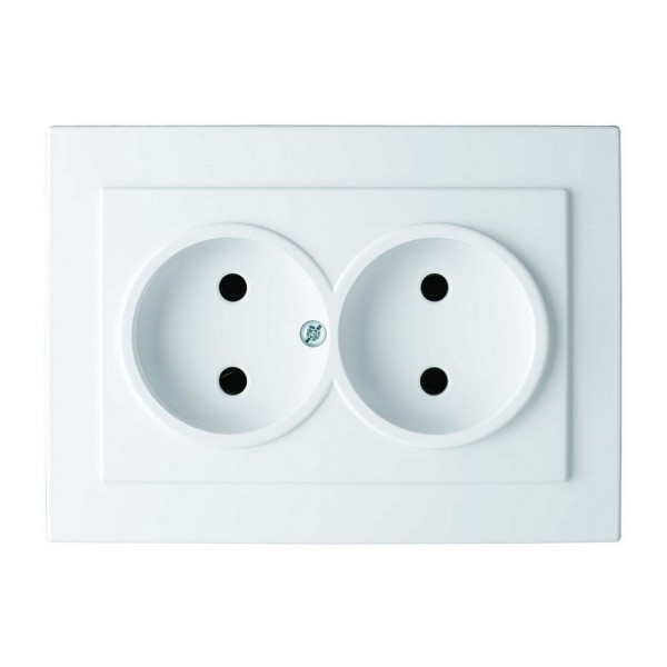 Розетка Nilson Touran белая 2-я без заземления ( 24111024 )