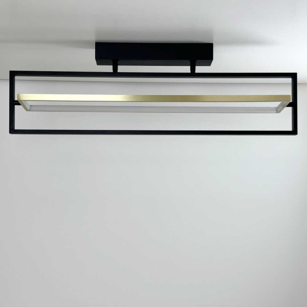 Світильник LED smart PRADA+пульт 60W 3000-5000K IP20 прямокутник чорно-золотий Violux ( 220725 )