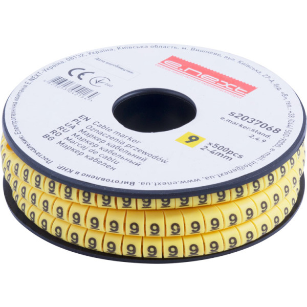 Кабельний маркер E.Next e.marker.stand.2.4.9 2-4 кв.мм 9 500шт (s2037068)