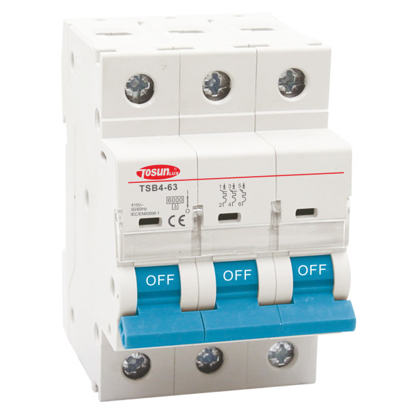 Модульный автоматический выключатель TOSUNlux TSB4-63 3P 50А C 6кА (6940151024293)