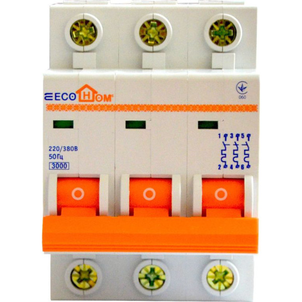 Автоматический выключатель ECOHOME ECO 3p С 50A - фото №1
