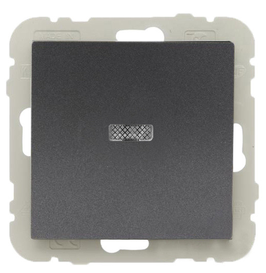 Одноклавішний вимикач Logus 21012 TIS 10АХ 250В з підсвічуванням (сірий)