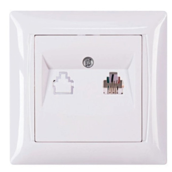 Телефонная розетка TNSy Latina IP20 белая (TNSy5000162)