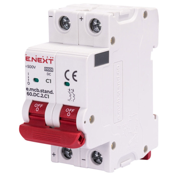 Модульный автоматический выключатель E.Next e.mcb.stand.60.DC.2.C6 2р 6А C 6кА DC (s081017) - фото №2