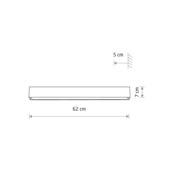 Бра, настенный светильник Nowodvorski 7562 Straight Wall LED T8LED 1x11W 3000K 1700Lm IP20 графитовый - фото №2