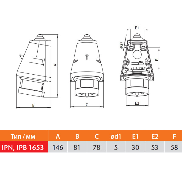 Настінна силова вилка Sez IPN1653 - фото №5