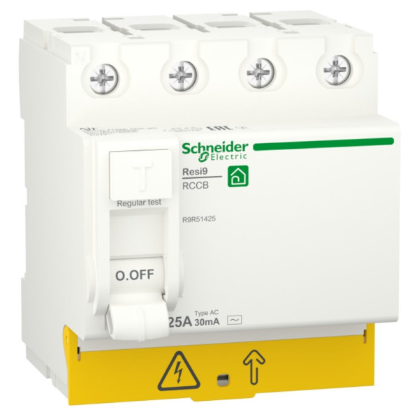 Дифференциальное реле Schneider Electric R9R51425 RESI9 3P+N 25A 30мА АС