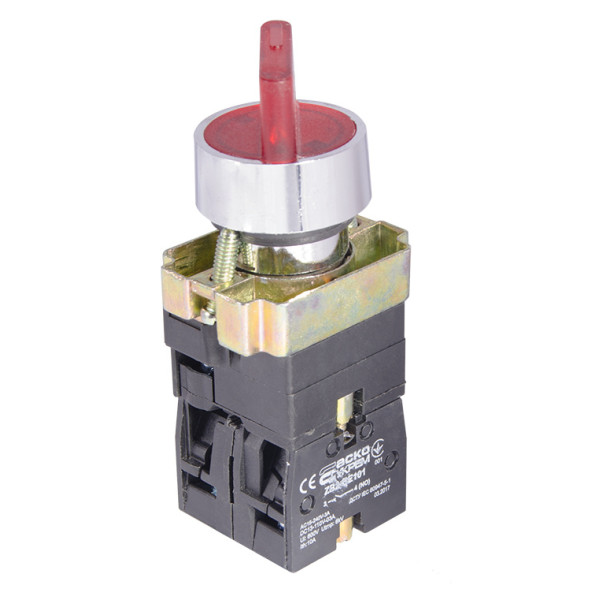 Перемикач Аско-Укрем XB2-BK2465 (0-I) з підсвічуванням червоний (A0140010067) - фото №1