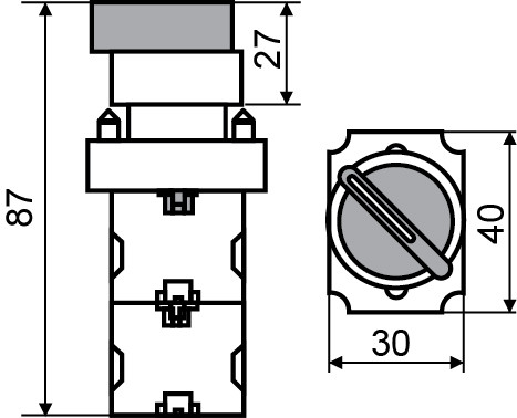 Перемикач Аско-Укрем XB2-BK2465 (0-I) з підсвічуванням червоний (A0140010067) - фото №5