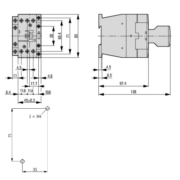 Контактор Schrack LTD13213 230В AC 15кВт 32А 3P розмір 1 - фото №3