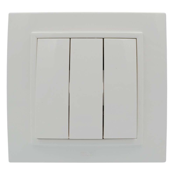 Выключатель ELBI ZENA белый 3кл без рамки ( 609-010200-254 ) - фото №1