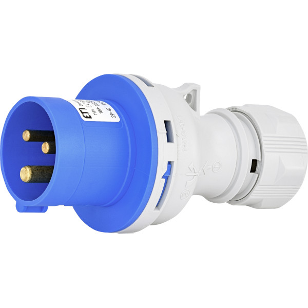 Кабельная силовая вилка ETI 004482016 EV-1632 IP44 (16A 230V 2P+PE)