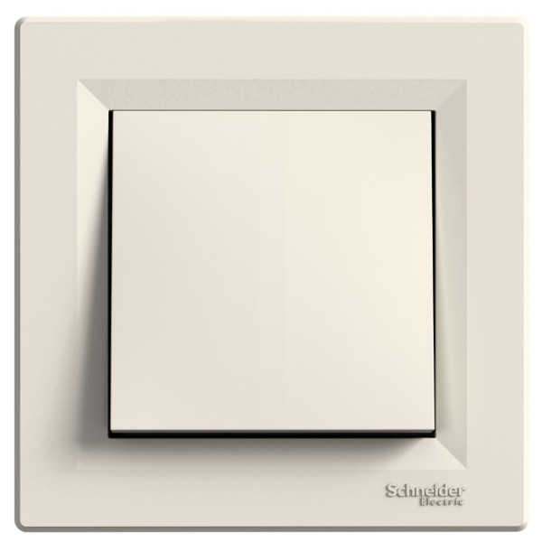 Выключатель 1-клавишный кремовый Asfora, EPH0100123