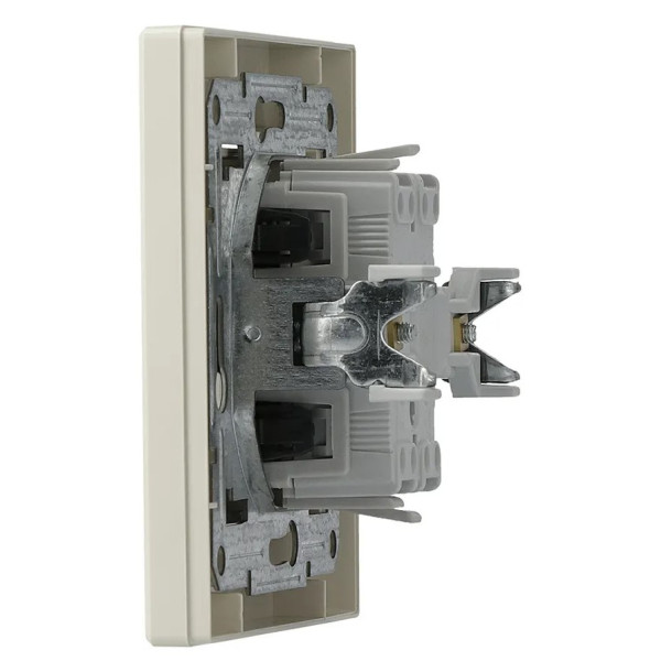 Выключатель 1-клавишный кремовый Asfora, EPH0100123 - фото №1