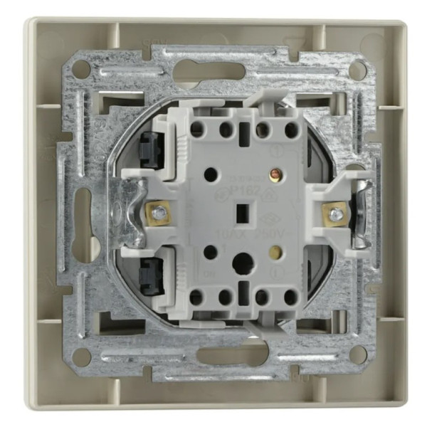 Выключатель 1-клавишный кремовый Asfora, EPH0100123 - фото №2