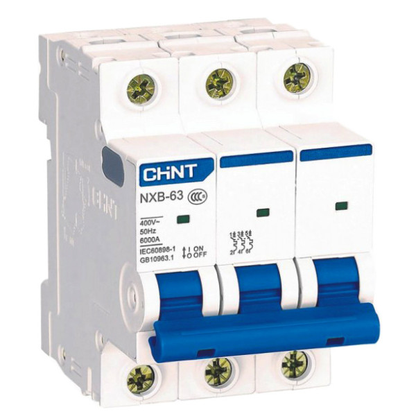 Автоматичний вимикач Chint NXB-63 3P C1 6кА (814164)