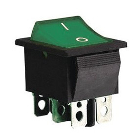 Переключатель TNSy KCD2-202N G/B с подсветкой зеленый (TNSy5500774)