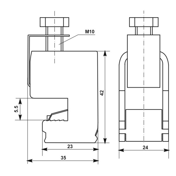 Шинная клемма Promfactor FA16-120mm 440A 5мм (FA1612044005) - фото №1