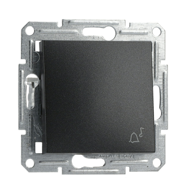 Выключатель кнопочный без рамки «Звонок» антрацит Asfora, EPH0800171