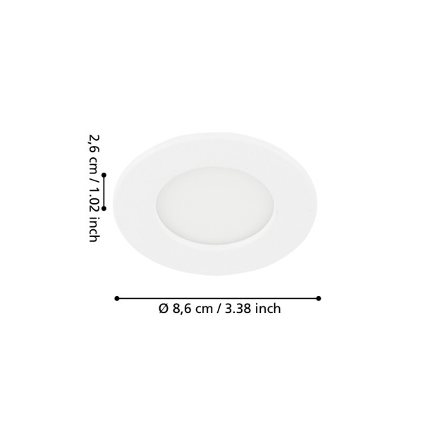Точечный светильник Eglo 99202 Fueva LED 1x2.7W 3000K 330Lm IP44 белый - фото №3