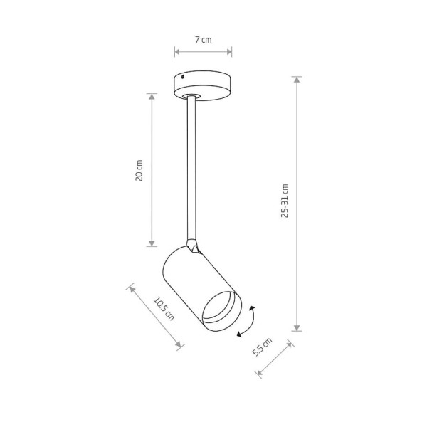 Спот Nowodvorski 37727 Mono long GU10 1x10W IP20 Bl - фото №1