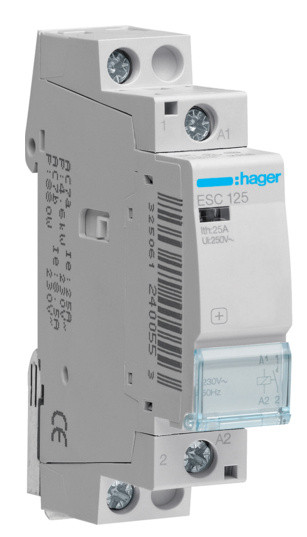 Контактор Hager 25A ESC125 (1НВ, 230В) 1м