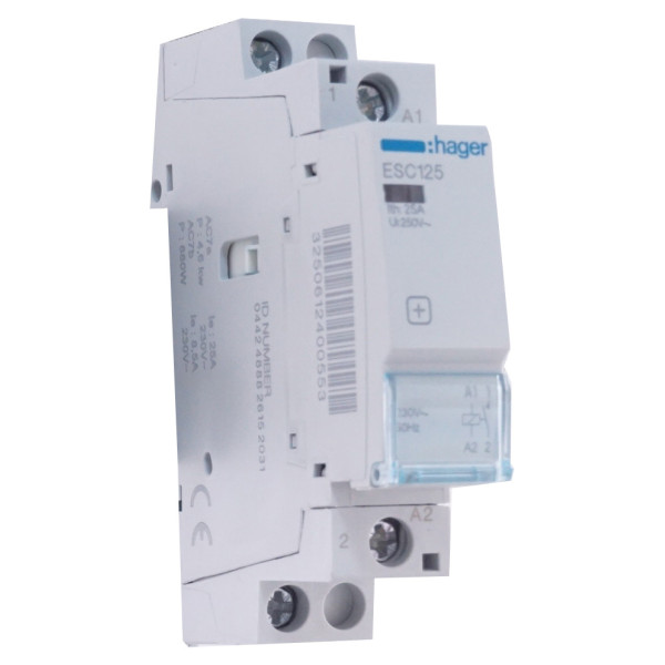 Контактор Hager 25A ESC125 (1НВ, 230В) 1м - фото №1