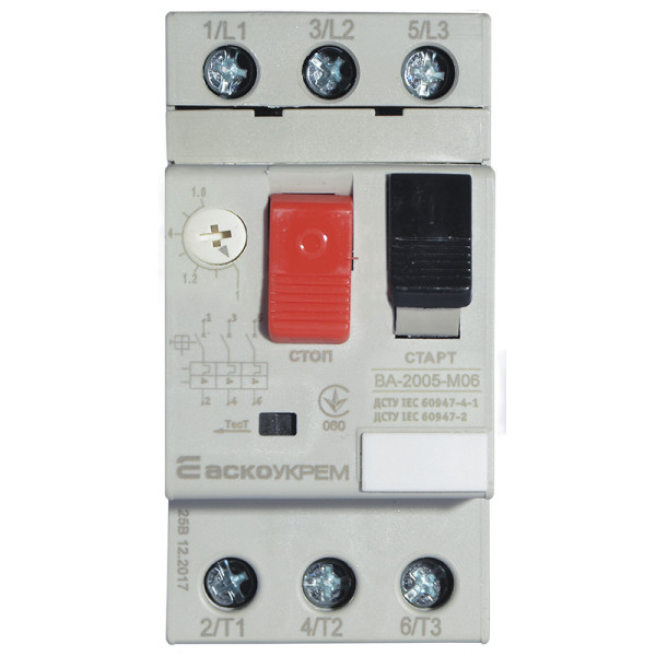 Автомат захисту двигуна Аско-Укрем ВА-2005 М06 1,0-1,6А (A0010050001) - фото №1