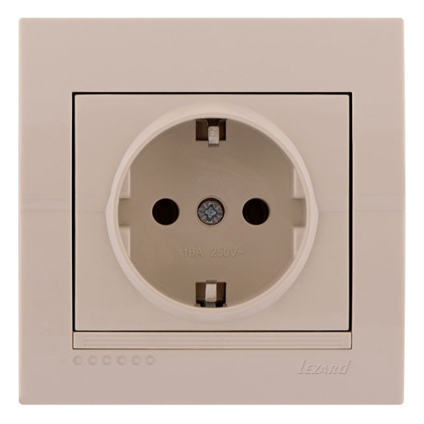 Розетка с з/к кремовая Deriy, Lezard
